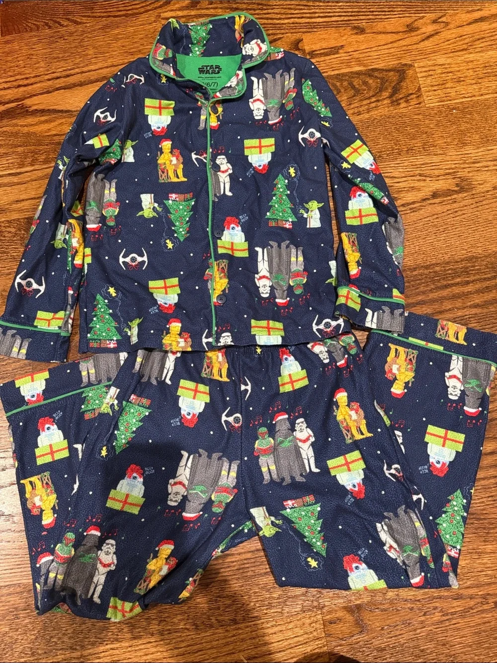 Star Wars Kids Navy Blue Holiday Character Pajama Set